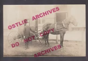 Jewell IOWA RPPC 1915 MAILMAN CHRISTMAS Card USPS RFD US Mail Buggy Post Office - Picture 1 of 3