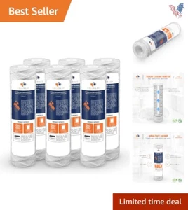 Durable 10 Micron Whole House Water Filter - Long-Lasting 6-Pack Replacement - Picture 1 of 10