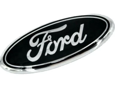 BLACK & CHROME 2005-2014 Ford F150 FRONT GRILLE/ TAILGATE 9 inch Oval Emblem 1PC - Image 1 of 3