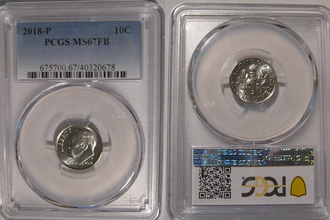2018 P Roosevelt Dime 10c PCGS MS67FB Full Bands Cover