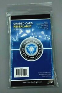 PSA Graded Card Poly Bags 100 Sleeves 3 3/4 X 5 1/2 BGS BECKETT SGC SLABS #0912