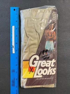 Fruit of the Loom 1980 *gran aspecto* ropa interior gris sellada en paquete. HOMBRE TALLA 28 Foto 1 de 2