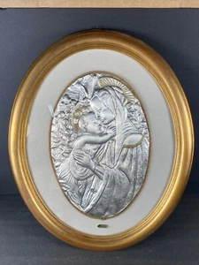 Large Framed Italian Sterling Silver Wall Art Plaque The Madonna? - Picture 1 of 21