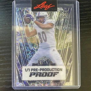 2024 Leaf Metal Pre-Production Proof 1/1 RC Rookie Laser Earth - Jalen Coker - Picture 1 of 1
