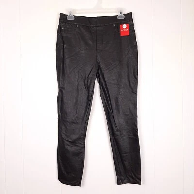 Spanx womens PL Leather Like Skinny Pant legging stretch shaping chic edgy black - Image 1 of 4