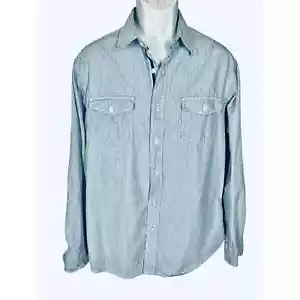 Paper Denim & Cloth blau gestreiftes langärmliges Button-Down-Hemd Herren Größe Large - Bild 1 von 5