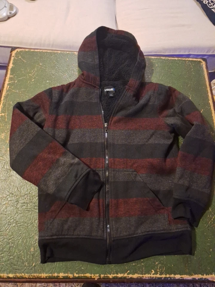 Толстая флисовая толстовка с капюшоном на молнии Tony Hawk для мальчиков размер средний, толстовка с капюшоном Hawk размер M - Изображение 1 из 4