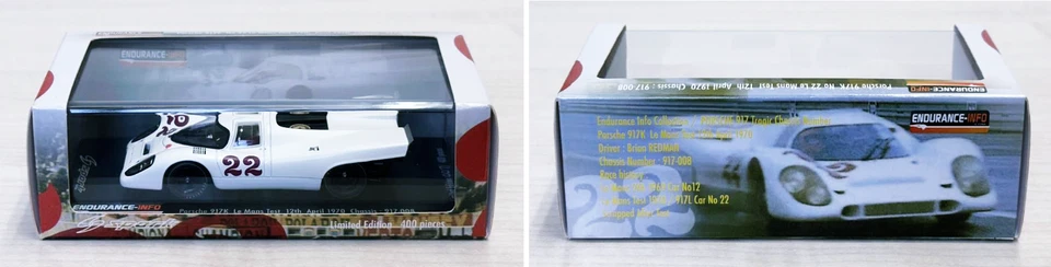 Chassi Spark escala 1/43 Porsche 917K Le Mans Test 1970 917-008 #22 Brian Redman - Imagem 1 de 4