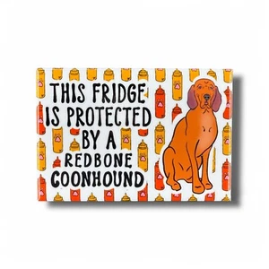 Redbone Coonhound Dog Fridge Magnet Handmade Cartoon Pet Portrait Gift 2x3" - Picture 1 of 6