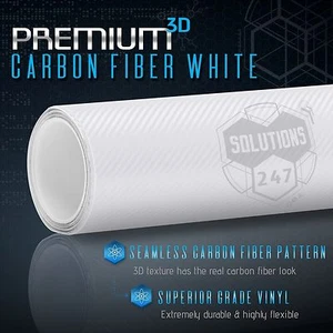 3D White Carbon Fiber Matte Vinyl Wrap Bubble Free Air Release 12" x 60" In Roll - Bild 1 von 8