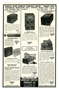 CQ Ham Radio Magazine Print Ad AMERICAN SURPLUS PRODUCTS Co. Electronics (6/48) - Picture 1 of 1