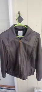 Giacca cappotto pelle di cervo vintage Mid Western Sport Togs nero uomo 34 - Foto 1 di 4