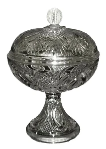 eapg covered COMPOTE, Jubilee, Mckee & Bros, Jeannette, PA, clear, 1897, 10.5"t - Picture 1 of 11