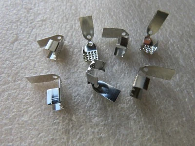 50 - 1000 Fold Up Cord Necklace Beads Tip Ends Connectors Caps 11 x 6mm Silver P - Image 1 of 2