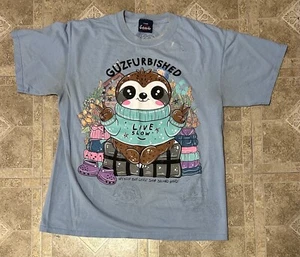 GuzFurbished FUFU THE SLOTH Blastover Vintage Nature T-shirt Distressed Size M - Picture 1 of 9