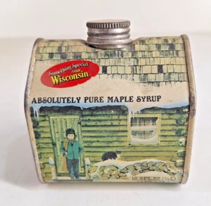 Vintage 1984 Vermont Maine Absolutely Pure Maple Syrup Tin 16.9 oz 3.75” W x 4”T - Picture 1 of 6