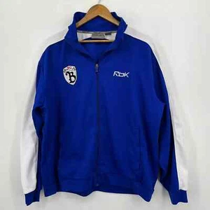 Reebok Full Zip Jacket Men's Size L Blue ESPN Battle Logo Pockets Retro - Picture 1 of 9