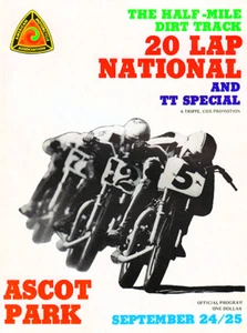 1972 Motorcycle Dirt Track Racing & TT - Ascot Park - Program Cover Poster - Picture 1 of 1
