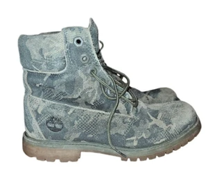 Timberland Women's Premium Green Camo Iridescent 6 inch Combat Boots Size 6 - Picture 1 of 6