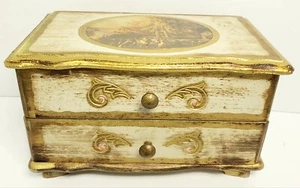 Vintage Gold Florentine Musical Jewelry Box Toyo Japan Lara's Theme - Picture 1 of 10
