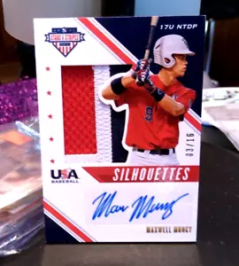 2020 maxwell muncy max 3 color autograph auto patch USA STARS STRIPES #3/16 - Picture 1 of 4