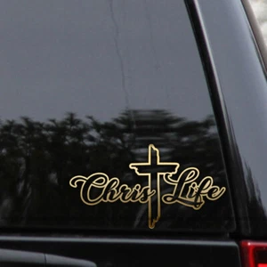 Christ Life Cross Christian Vinyl Decal Sticker - Picture 1 of 2