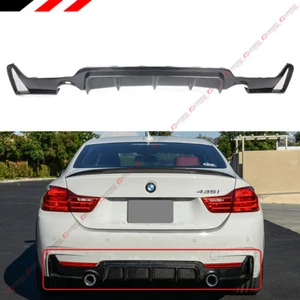 For 14-2020 BMW F32 F36 Carbon Fiber M Sport Rear Bumper Diffuser Dual Exhaust  - Picture 1 of 6