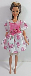 Vintage Barbie Puppe Kleidung Kleid Mattel rosa weiß Blumen angesetzt Pantyhouse - Bild 1 von 4