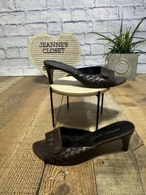 Bottega Veneta Woven Sandals Intrecciato Damier Leather Check Sz 38 US 8 - Image 1 of 4