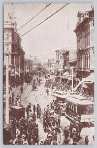 PCCCOA Postcard P-16-49: Downtown Los Angeles, CA 1890, First and Spring Streets - Picture 1 of 2