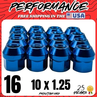 16 Acorn Bulge Lug Nuts 2007 Can-Am Outlander Max 650 H.O. 2008 EFI XT Blue Nut - Image 1 of 4