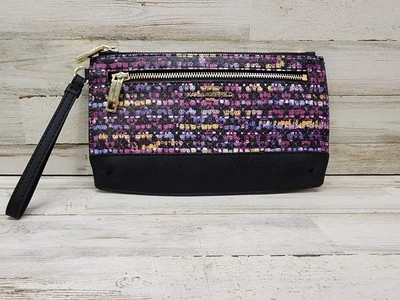 Bolso sin asas Karl Lagerfeld doble cremallera muñeca logotipo negro ciruela  Foto 1 de 4