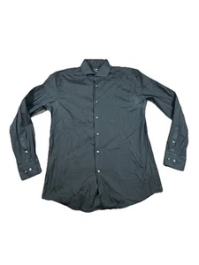 BOSS Hugo Boss Dress Shirt Mens 16 41 Black 100% Cotton Preppy Goth Dark Aca - Picture 1 of 9