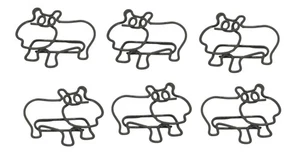 100 Count Gray Hippo Hippopotamus Paper Clips, Cute Shaped Paper Clips - Picture 1 of 5
