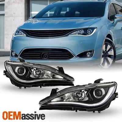For 2017-2020 Chrysler Pacifica Halogen w/ LED DRL Quad Lamp Headlights Assembly - Image 1 of 4
