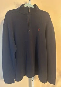 Polo Ralph Lauren Herren USA Pullover Sweater Navy Blau Gr. XL 3/4 Zip Baumwolle - Bild 1 von 17