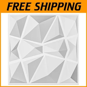 3D Diamond Wandpaneele 12er Pack Schneeweiß 19,7"x19,7" - Bild 1 von 11