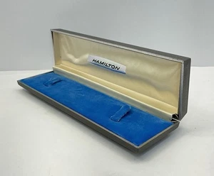VTG - 1950s/60s HAMILTON WRIST WATCH BOX - BRIGHT BLUE INTERIOR(B448) - Picture 1 of 11