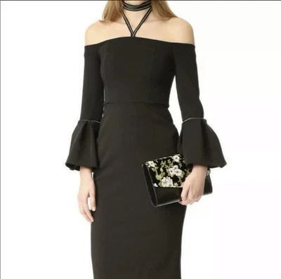 Alexis Amelie off-the-shoulder black cocktail dress Size Large - Image 1 of 4