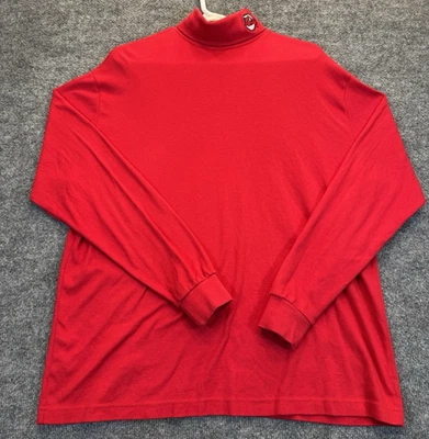 Camisa masculina manga longa vintage Cross Creek tamanho XL vermelha Chief Wahoo gola simulada EUA - Imagem 1 de 4