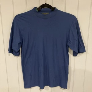 Ermenegildo Zegna T-Shirt Mens Medium Slim Blue Crew Neck Made in Italy Cotton - Picture 1 of 12