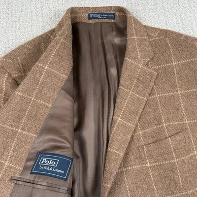 Polo Ralph Lauren Men’s 48R Brown Check 65% Wool 35% Alpaca Two Button Blazer - Image 1 of 4