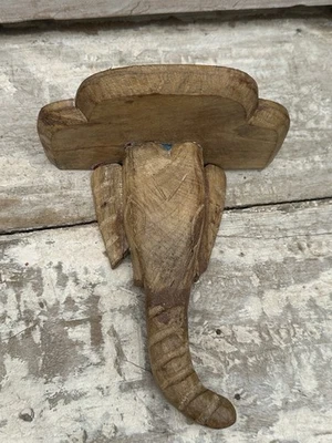 Boneco colecionável antigo de madeira esculpido à mão deus hindu elefante - Imagem 1 de 4