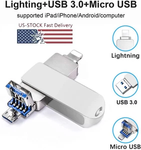 Metal OTG 1TB 2TB USB 3.0 Flash Drive Memory Stick U Thumb Disk For iPhone iPad - Picture 1 of 9