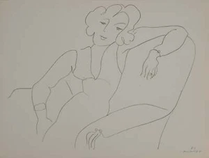 Henri MATISSE : Jeune femme à la posture désinvolte, Lithographie signée - Picture 1 of 5