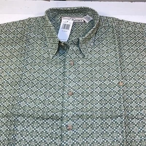 VINTAGE UNWORN WITH TAGS M.E. SPORT HAWAIIAN BAHAMA SHIRT Mens XL Green Linen - Picture 1 of 6
