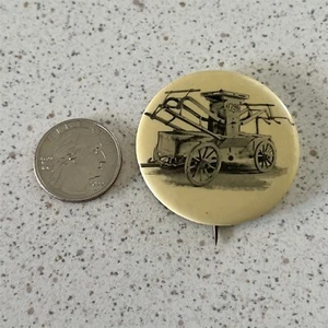Vintage Feuerwehr Kutsche LKW Feuerwehr Pinback Button #45317 - Bild 1 von 2