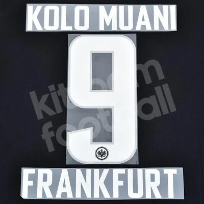 2021-23 Eintracht Frankfurt Away Name Number Set #9 KOLO MUANI Repro White - Imagen 1 de 2
