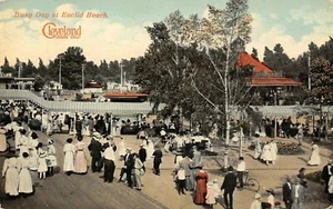 A Busy Day At Euclid Beach Amusement Park Cleveland , OH Vtg 1912 Postcard - Picture 1 of 2