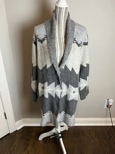 Joseph A. Long Sweater Cardigan button/open Front Pockets Gray Plus Sz 3X - Picture 1 of 13
